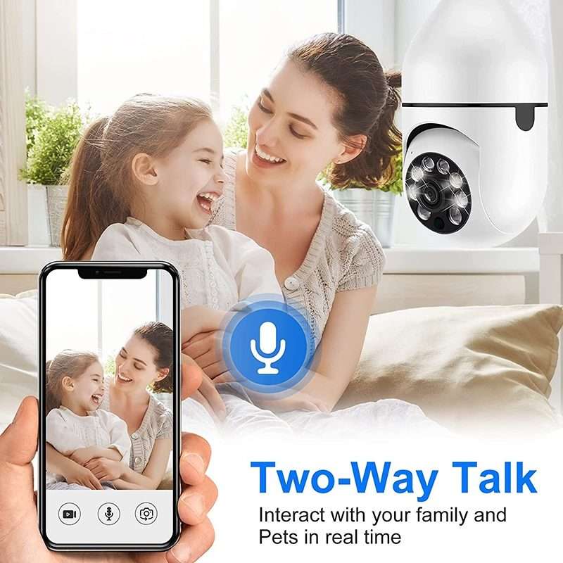ESCAM 2.0MP 1080P Light Bulb WiFi Camera, Support IR Night Vision / Motion Detection / Two-way Voi