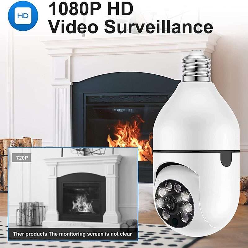 ESCAM 2.0MP 1080P Light Bulb WiFi Camera, Support IR Night Vision / Motion Detection / Two-way Voi