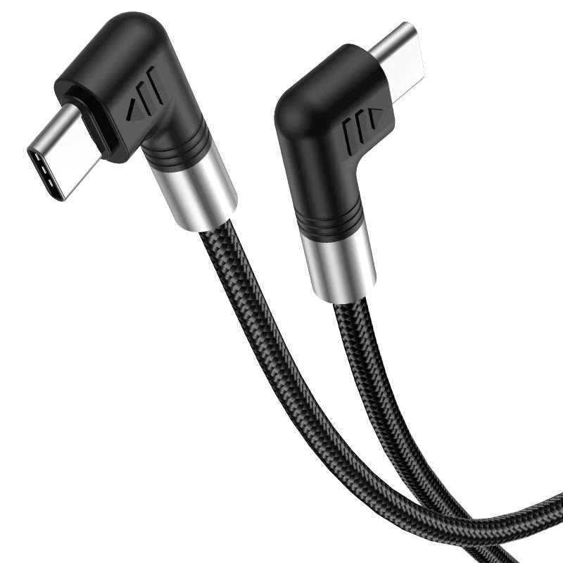 A9 100W USB-C/Type-C to USB-C/Type-C Double Elbow Data Cable, Length:1m