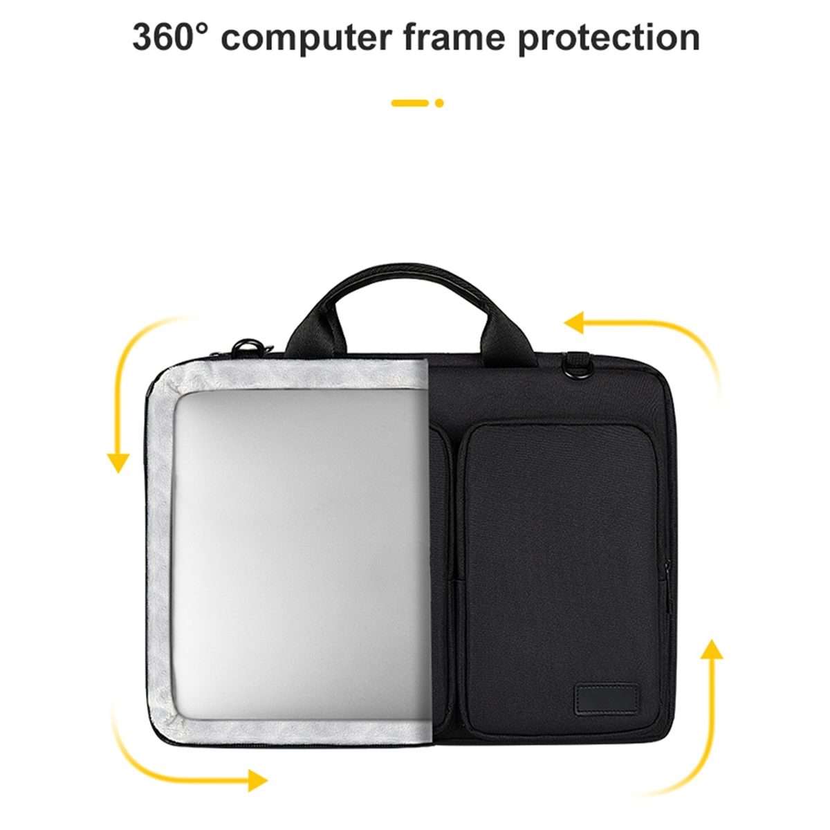 ST11 Polyester Thickened Laptop Bag, Size:14.1-15.4 inch(Black)