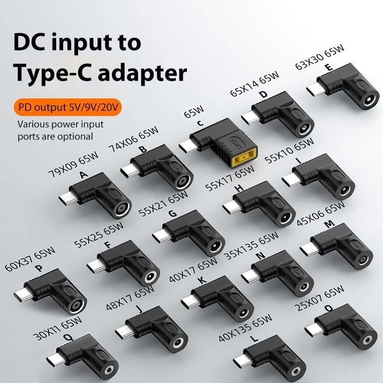 5.5x1.7mm 65W DC Input to USB-C / Type-C PD Power Adapter
