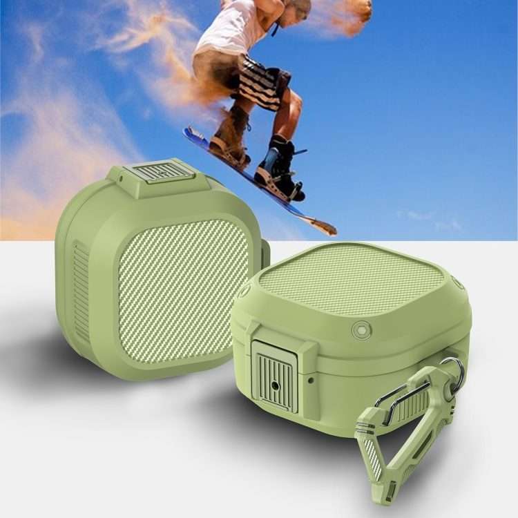 Wireless Earphones Silicone Case with Switch & Carabiner for Samsung Galaxy Buds ... (Army Green)