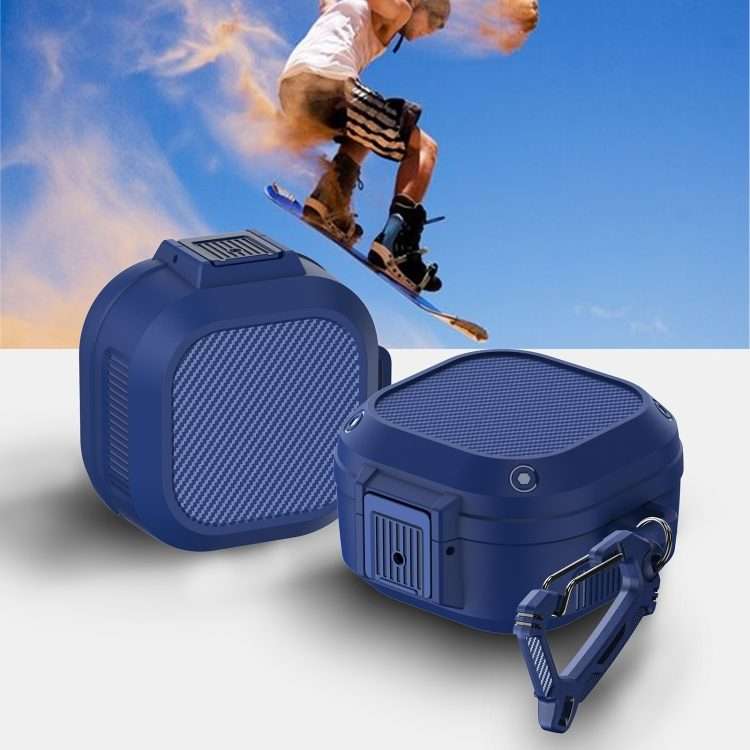 Wireless Earphones Silicone Case with Switch & Carabiner for Samsung Galaxy Buds L ... (Dark Blue)
