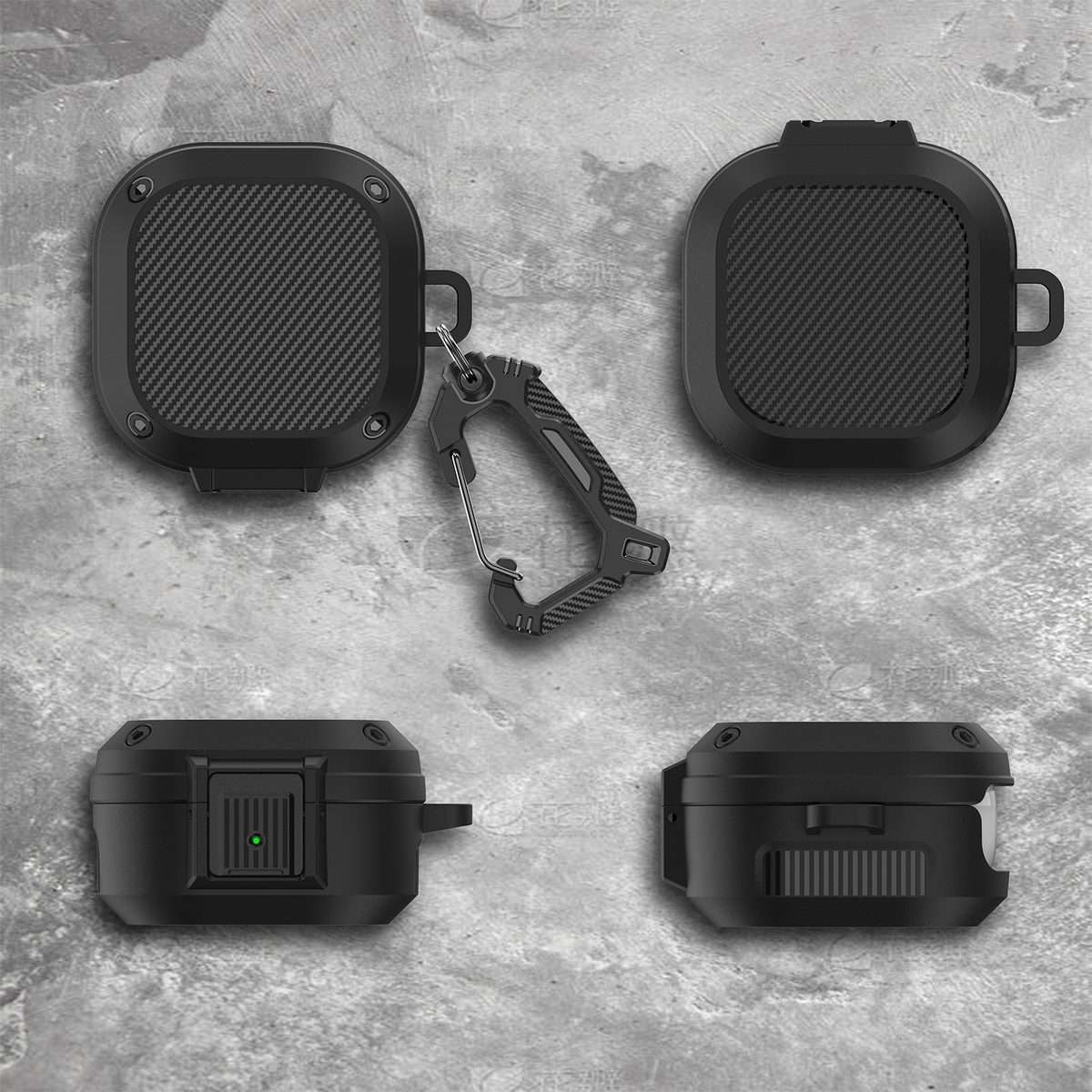 Wireless Earphones Silicone Case with Switch & Carabiner for Samsung Galaxy Buds Live ... (Purple)