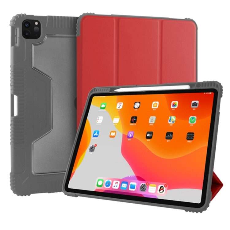 For iPad Pro 12.9 inch 2022 / 2021 / 2020 Mutural Horizontal Flip PC + TPU + PU Leather ... (Red)