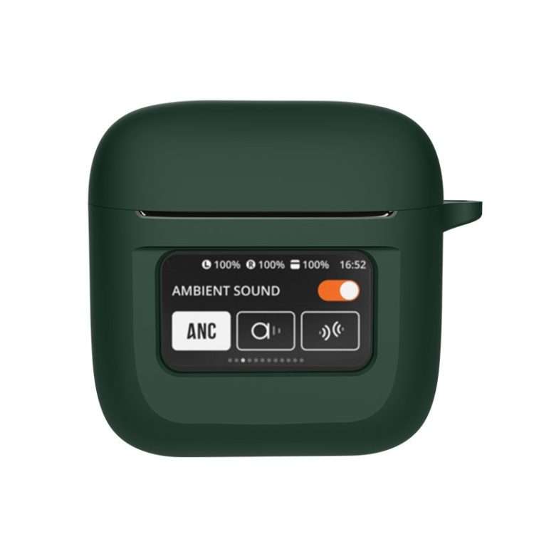 For JBL Tour Pro 2 Silicone Wireless Earphone Protective Case(Deep Green)