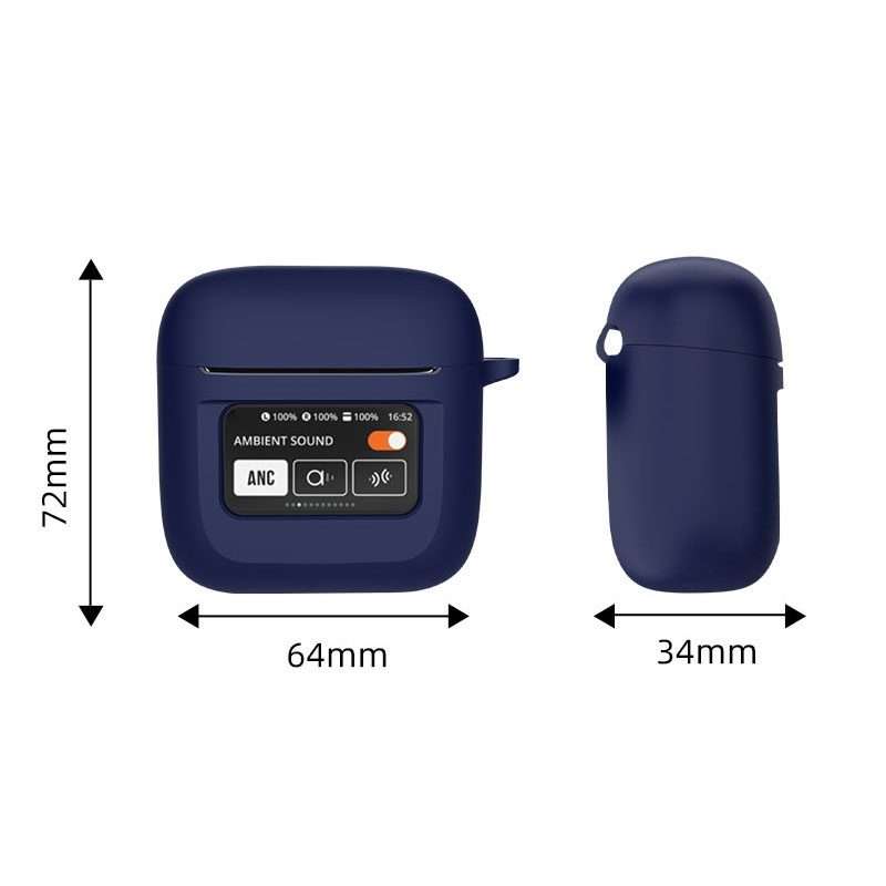 For JBL Tour Pro 2 Silicone Wireless Earphone Protective Case(Black)