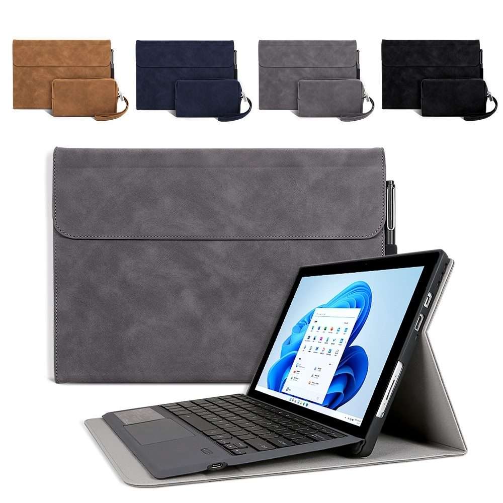 For Microsoft Surface Pro X Sheepskin All-Inclusive Shockproof Protective Case with Pow ... (Grey)