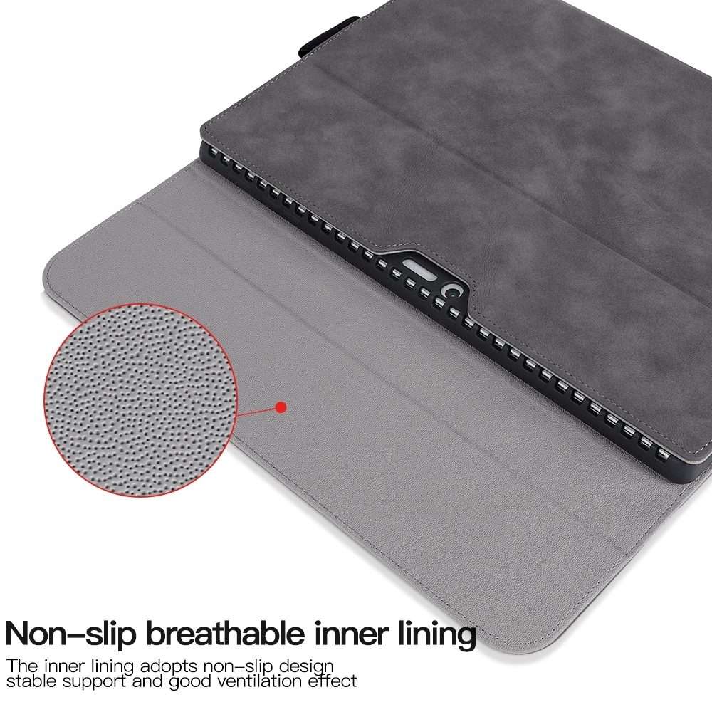 For Microsoft Surface Pro X Sheepskin All-Inclusive Shockproof Protective Case with Pow ... (Grey)