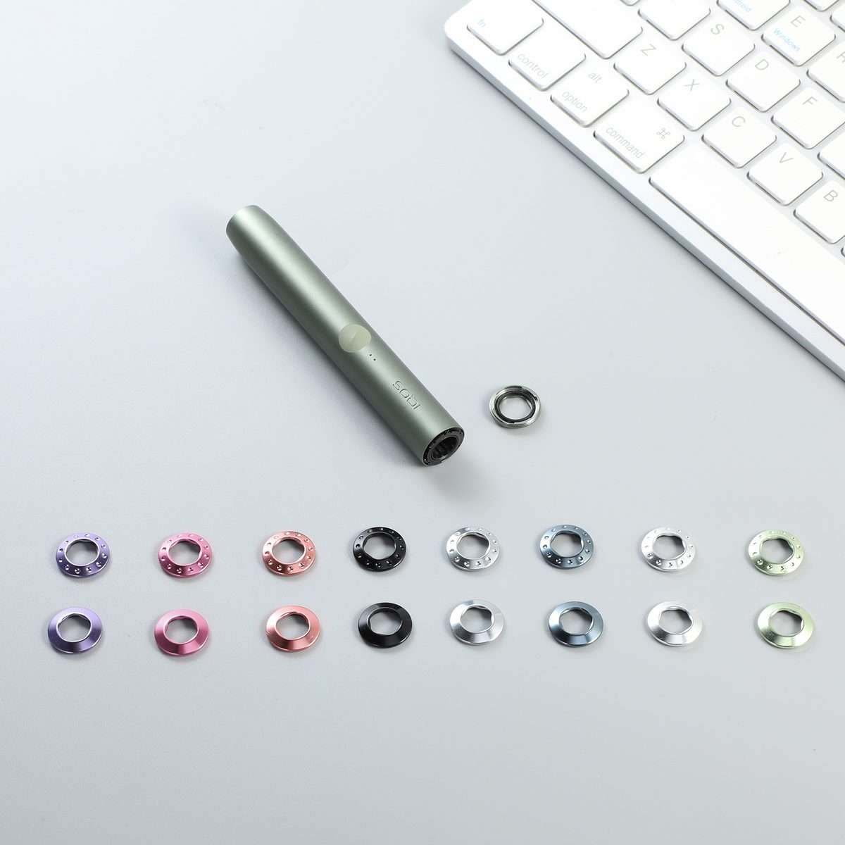 For IQOS ILUMA / Prime Electronic Cigarette Cap Rod Single Five Rings with ... (Rose Red Diamond)