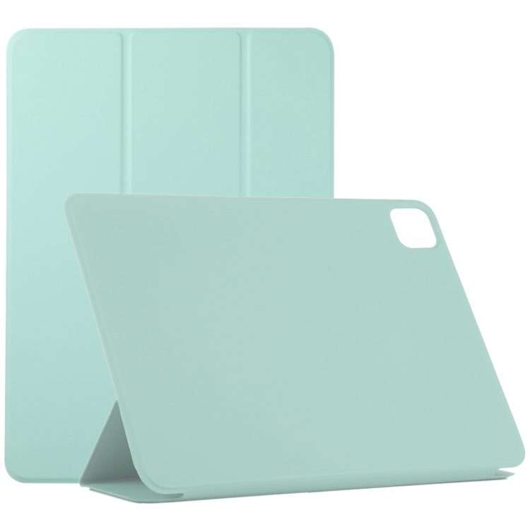 Horizontal Flip Ultra-thin Non-buckle Magnetic PU Leather Tablet Case With Three ... (Light Green)