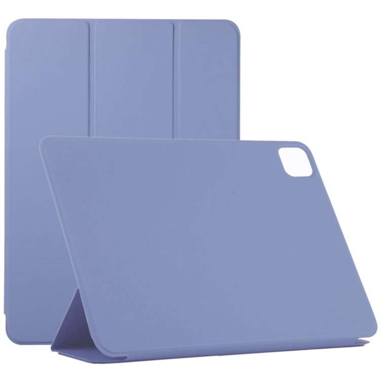 Horizontal Flip Ultra-thin Non-buckle Magnetic PU Leather Tablet Case With Three-fold ... (Purple)