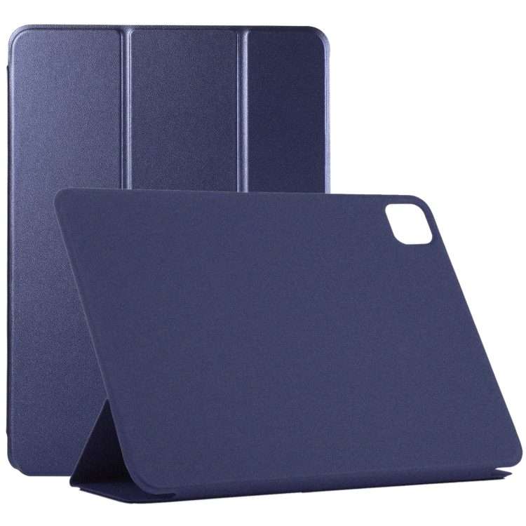 Horizontal Flip Ultra-thin Non-buckle Magnetic PU Leather Tablet Case With Three-f ... (Dark Blue)