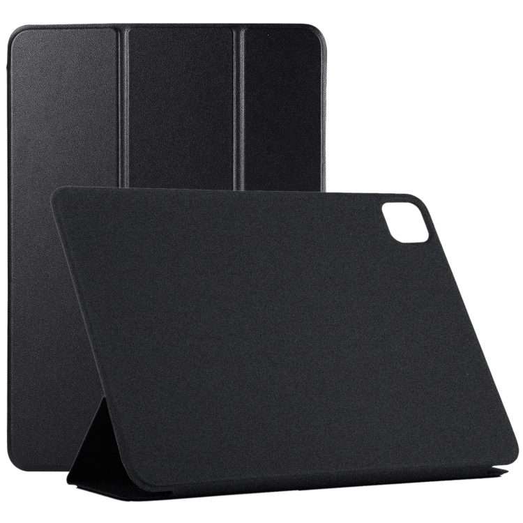 Horizontal Flip Ultra-thin Non-buckle Magnetic PU Leather Tablet Case With Three-foldi ... (Black)