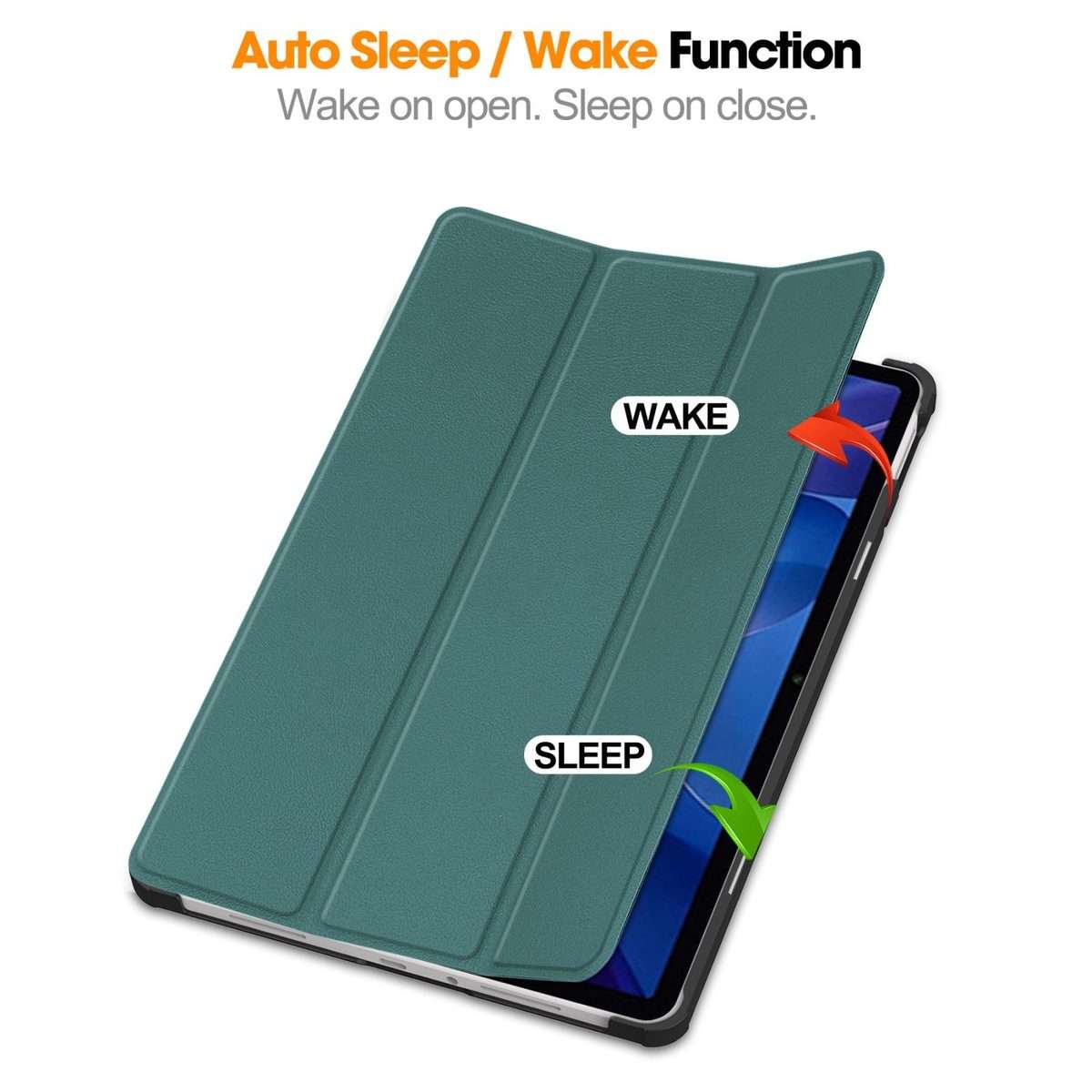 For Xiaomi Redmi Pad 2 Custer Texture 3-Fold Holder Leather Smart Tablet Case(Green)