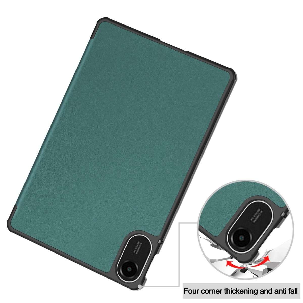 For Xiaomi Redmi Pad 2 Custer Texture 3-Fold Holder Leather Smart Tablet Case(Green)