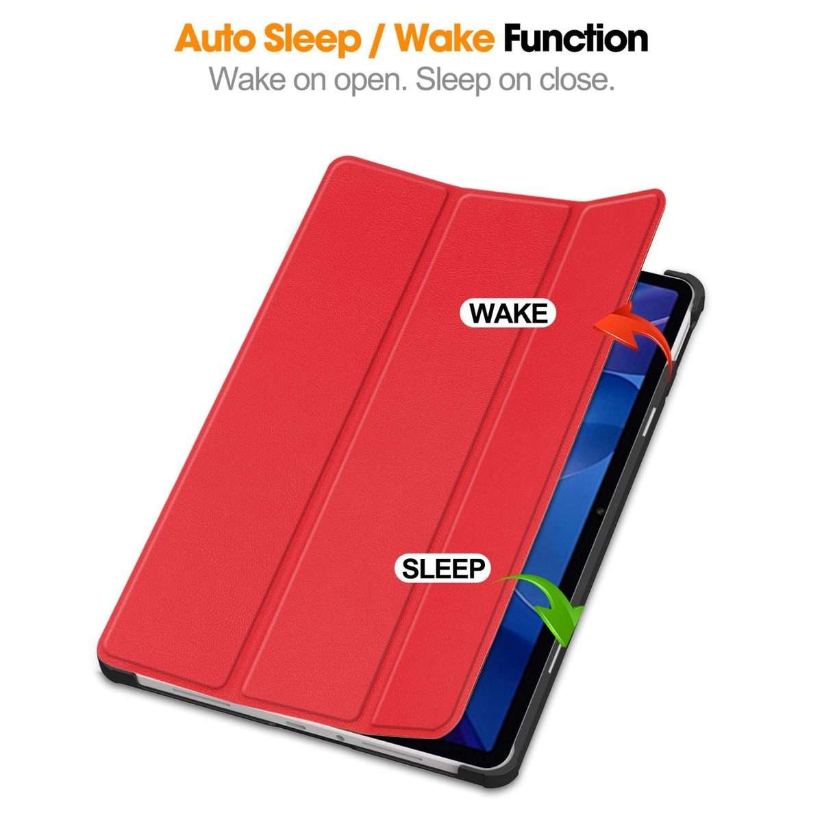 For Xiaomi Redmi Pad 2 Custer Texture 3-Fold Holder Leather Smart Tablet Case(Red)