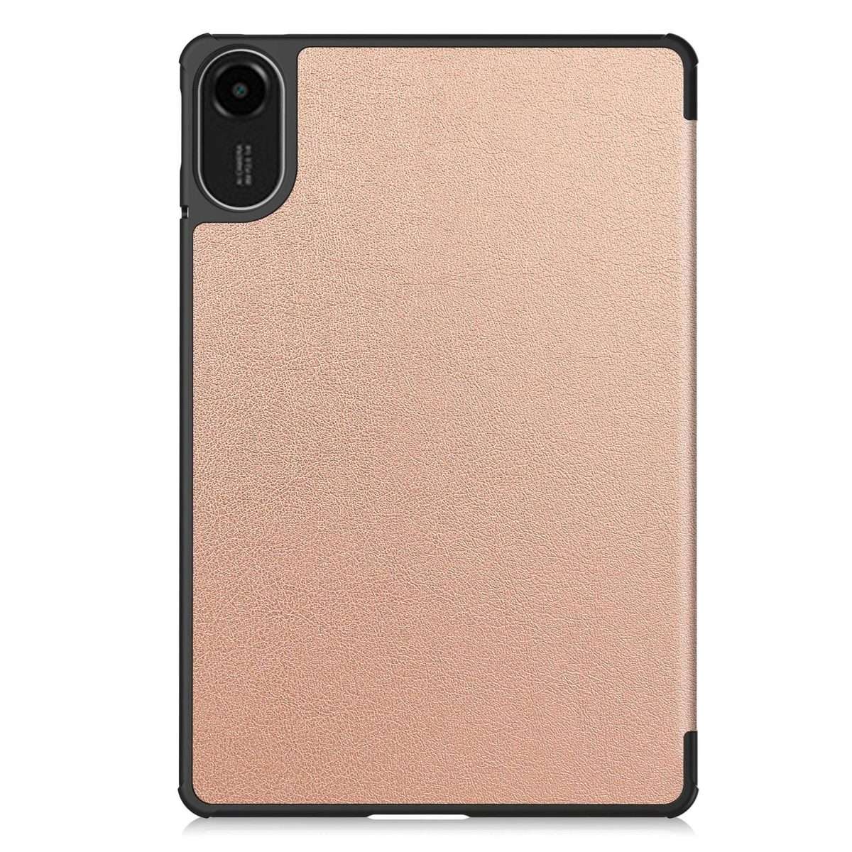 For Xiaomi Redmi Pad 2 Custer Texture 3-Fold Holder Leather Smart Tablet Case(Rose Gold)