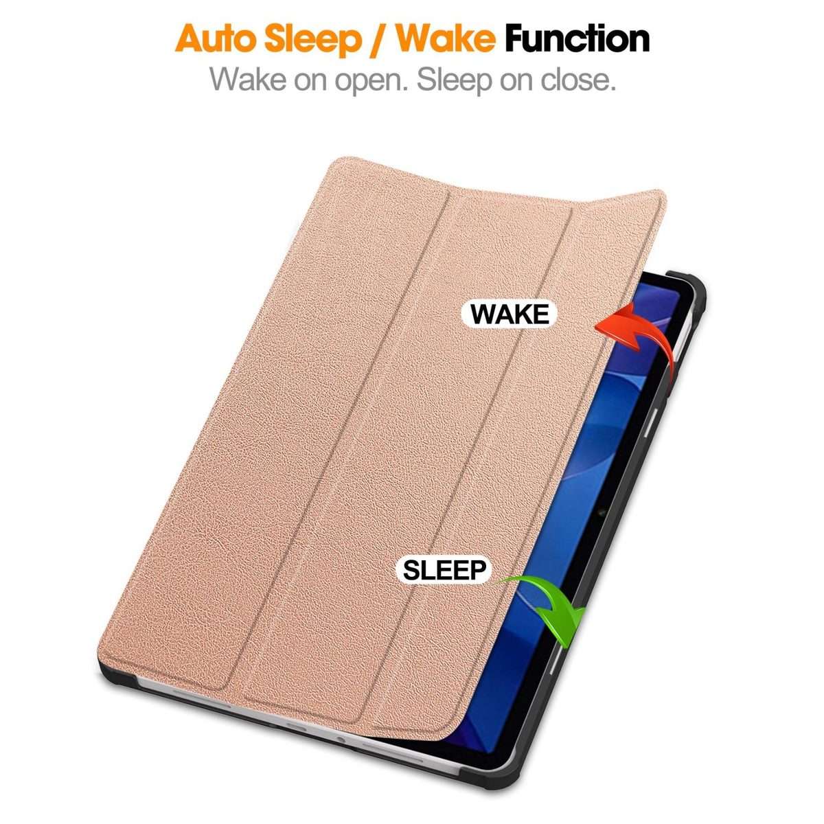 For Xiaomi Redmi Pad 2 Custer Texture 3-Fold Holder Leather Smart Tablet Case(Rose Gold)