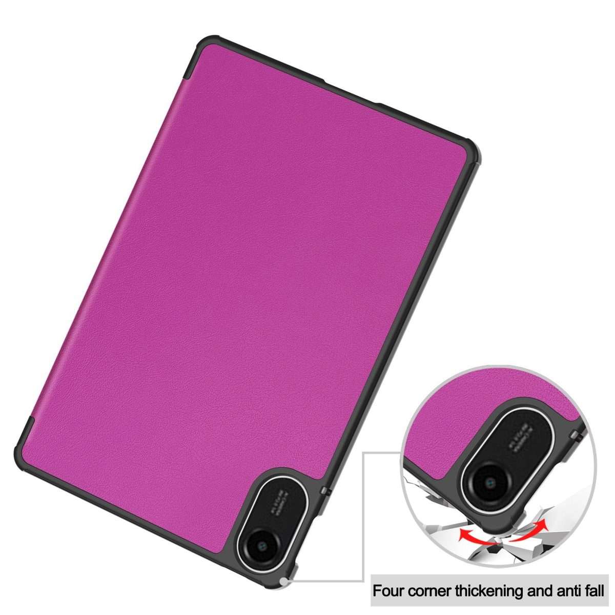 For Xiaomi Redmi Pad 2 Custer Texture 3-Fold Holder Leather Smart Tablet Case(Purple)