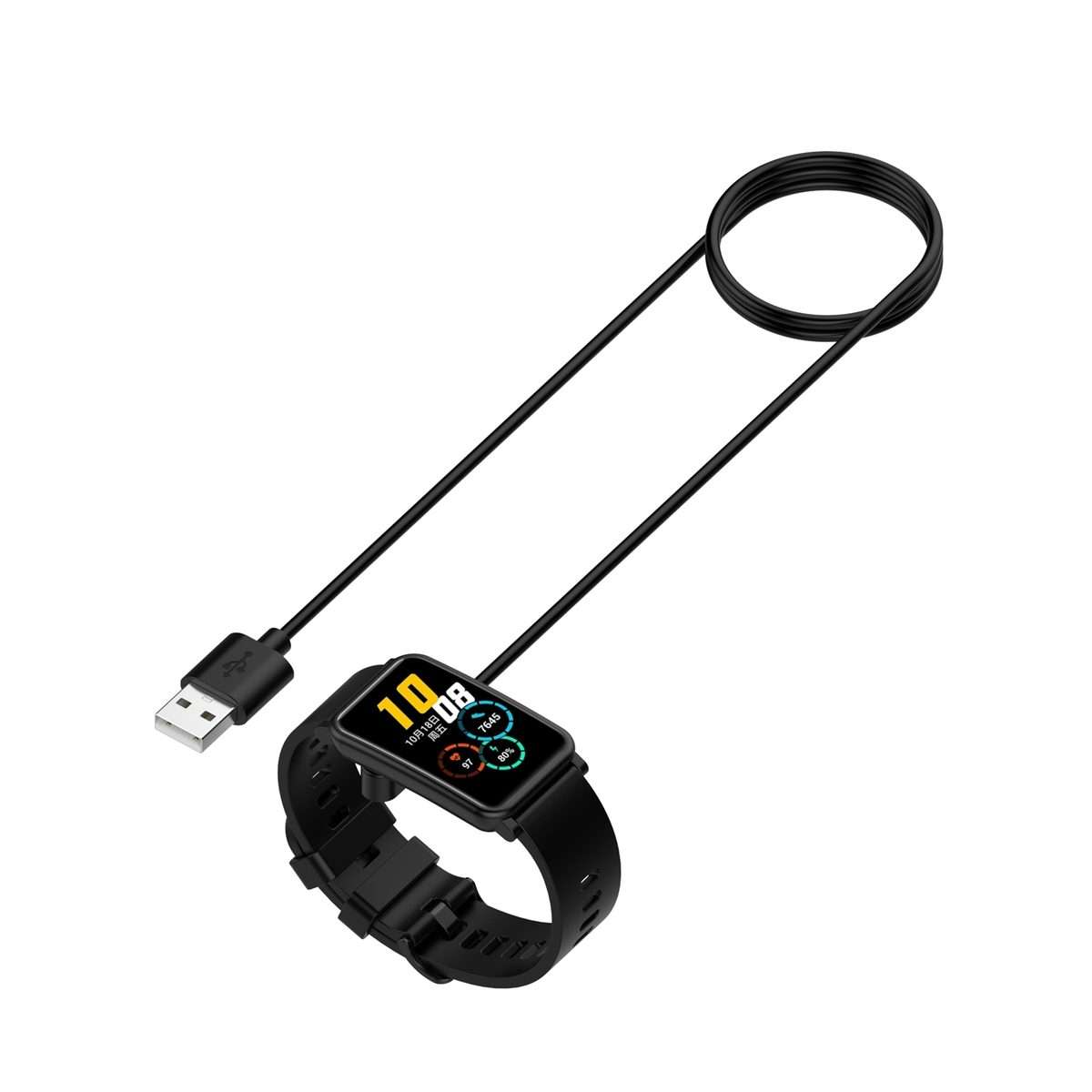 For Huawei Band 8 Smart Watch USB Charging Cable With Chip Protection(Black)