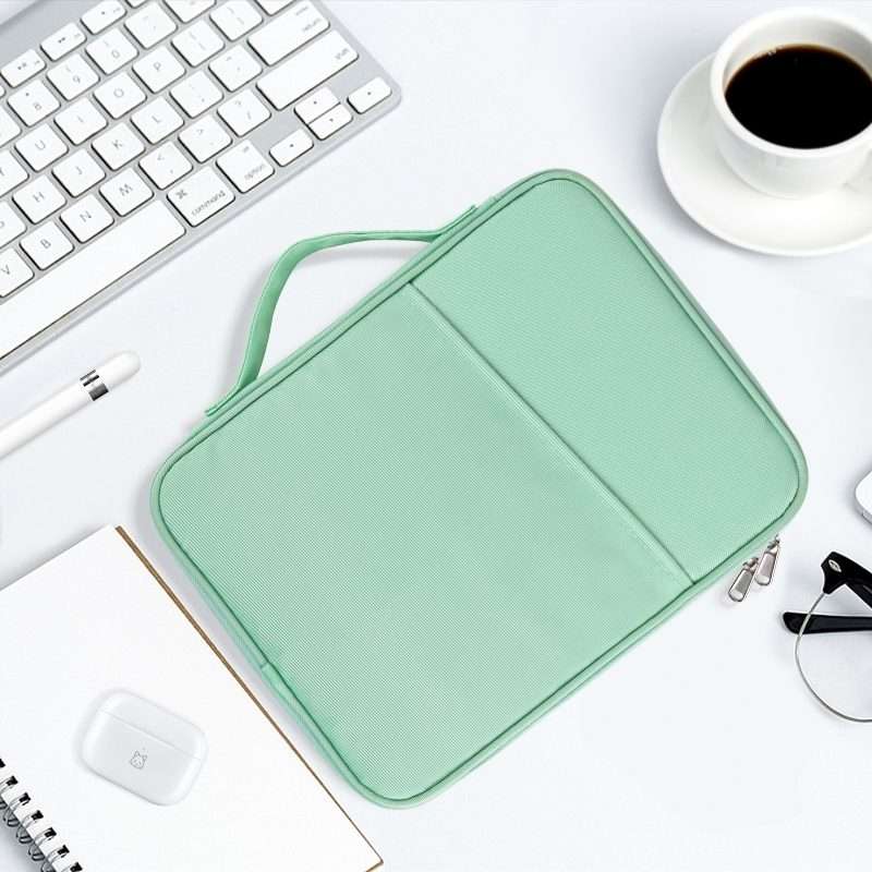 For 9.7-11 inch Laptop Portable Cloth Texture Leather Bag(Blue)