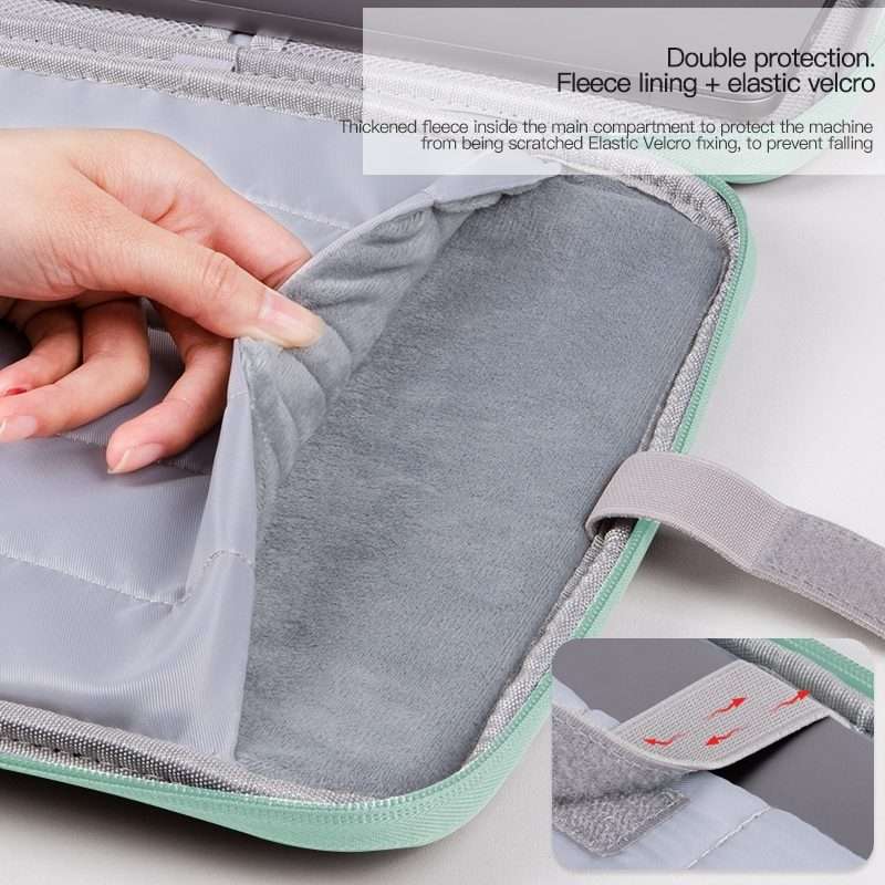 For 9.7-11 inch Laptop Portable Cloth Texture Leather Bag(White)