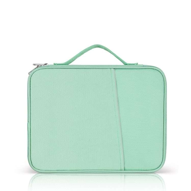 For 12.9-13 inch Laptop Portable Cloth Texture Leather Bag(Green)