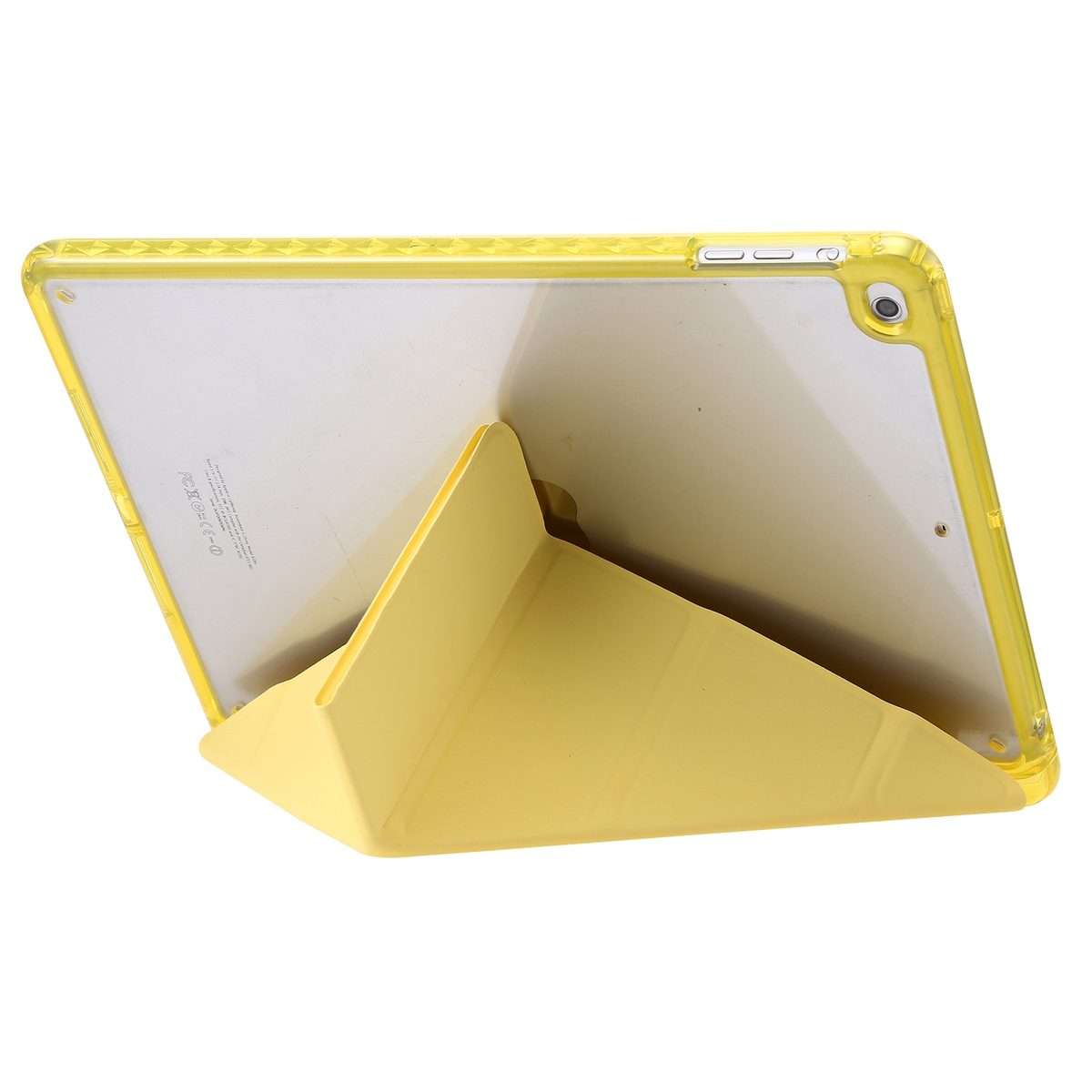 For iPad Air / Air 2 / 9.7 2018 / 2017 Clear Acrylic Deformation Leather Tablet Case(Yellow)