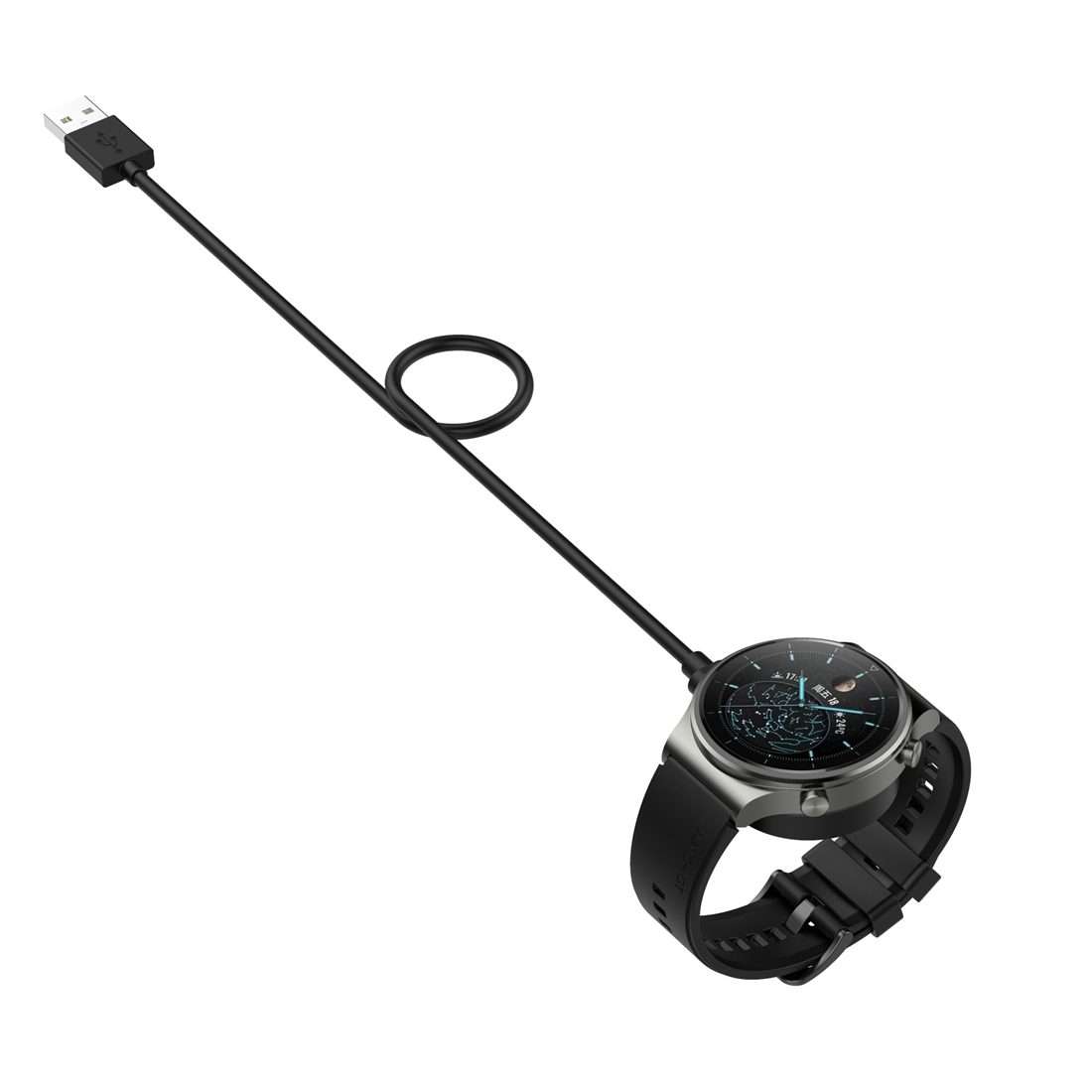 For Huawei Watch Ultimate Smart Watch Magnetic Charging Cable, Length: 1m, Style:Split ... (Black)