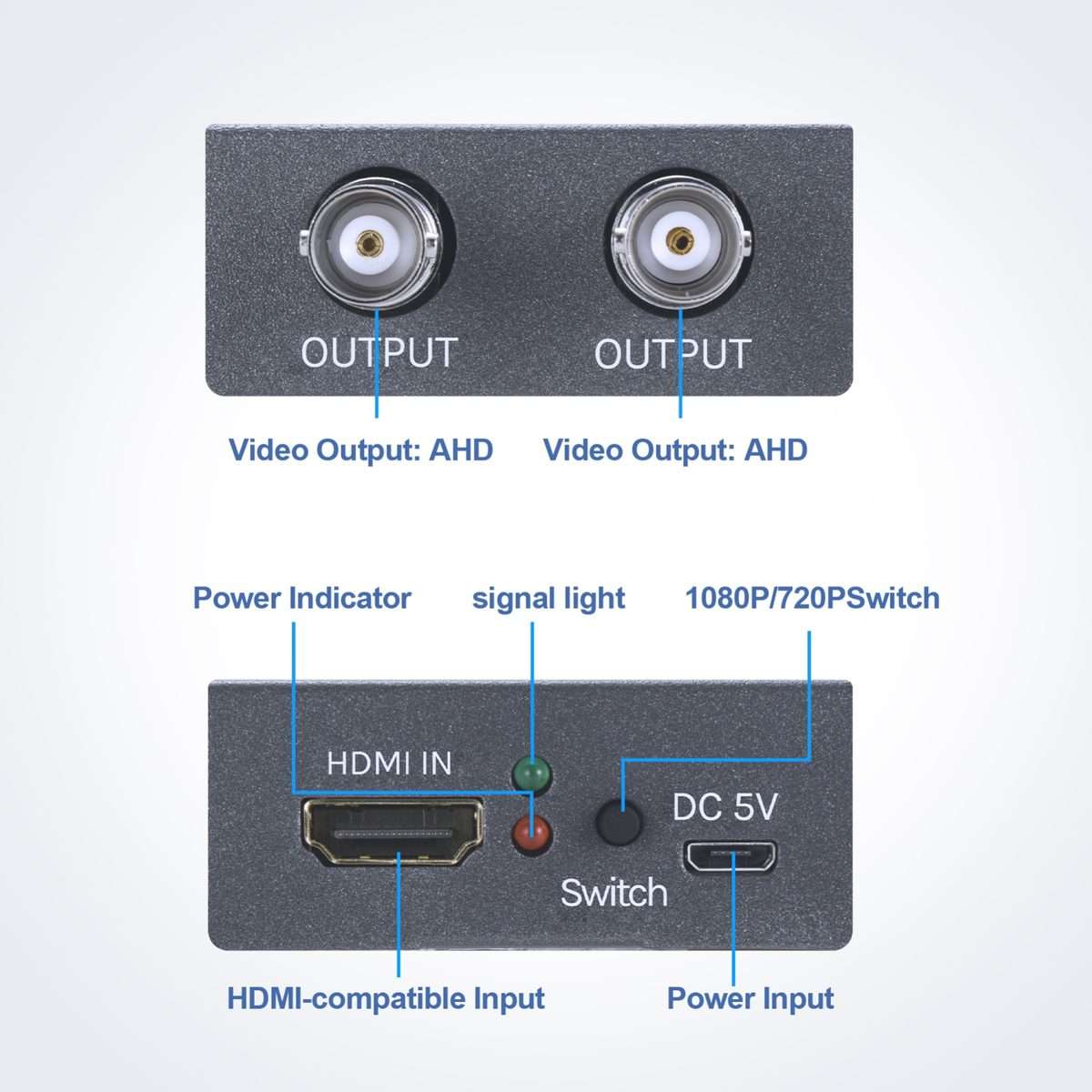 NK-C9 HDMI to AHD 1080P HD Video Converter(Grey)