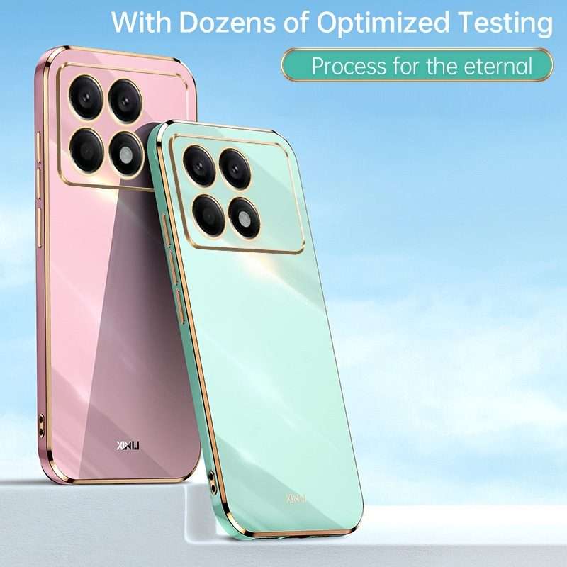 For Xiaomi Redmi K70E XINLI Straight Edge 6D Electroplate TPU Phone Case(Mint Green)