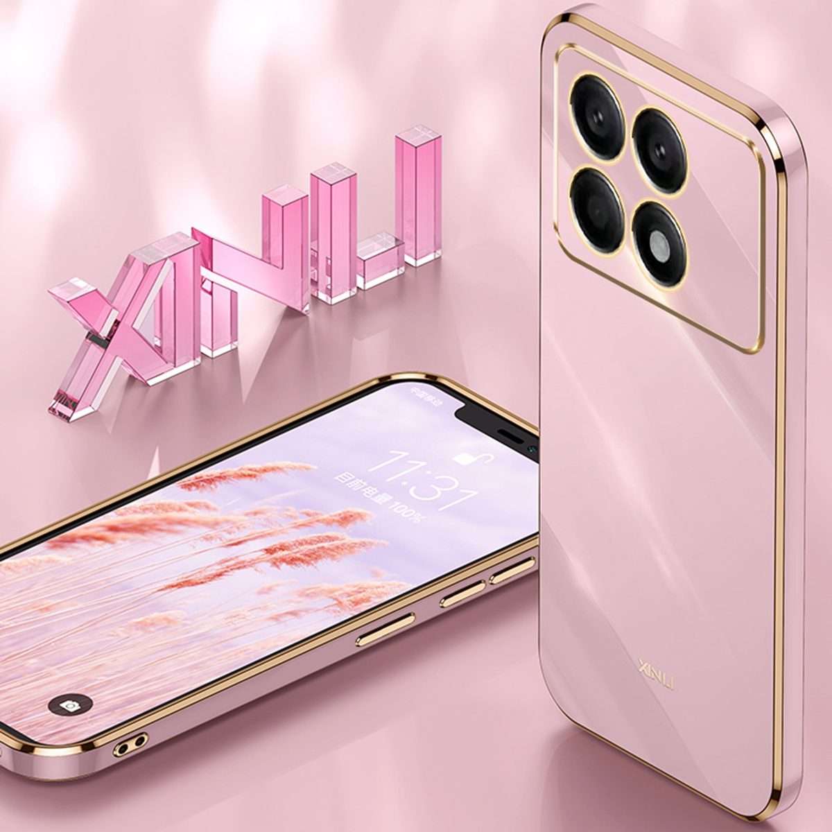 For Xiaomi Redmi K70E XINLI Straight Edge 6D Electroplate TPU Phone Case(Mint Green)