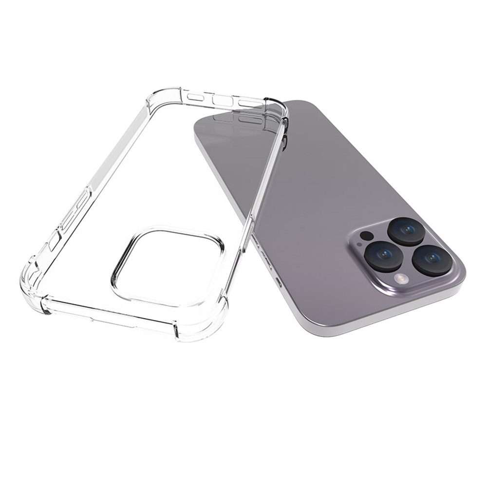 For iPhone 15 Pro Max Shockproof Non-slip Thickening TPU Phone Case(Transparent)