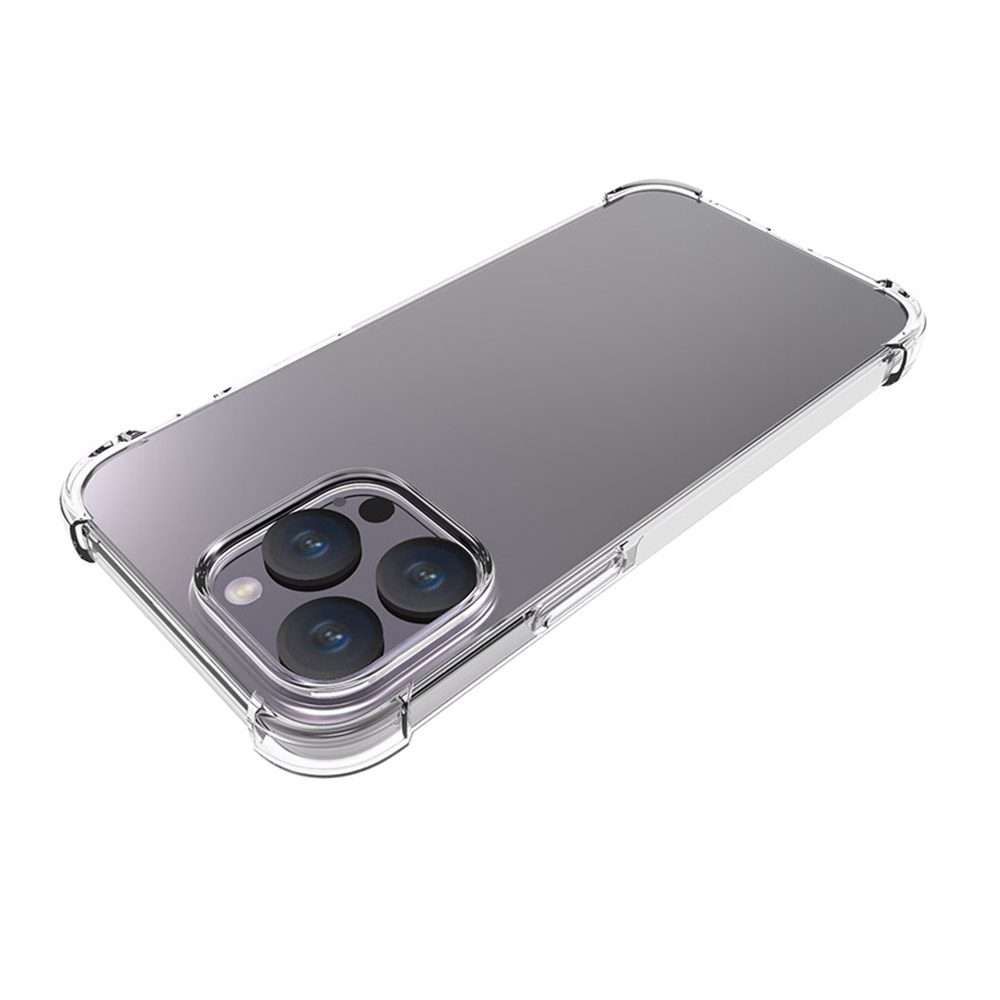 For iPhone 15 Pro Max Shockproof Non-slip Thickening TPU Phone Case(Transparent)