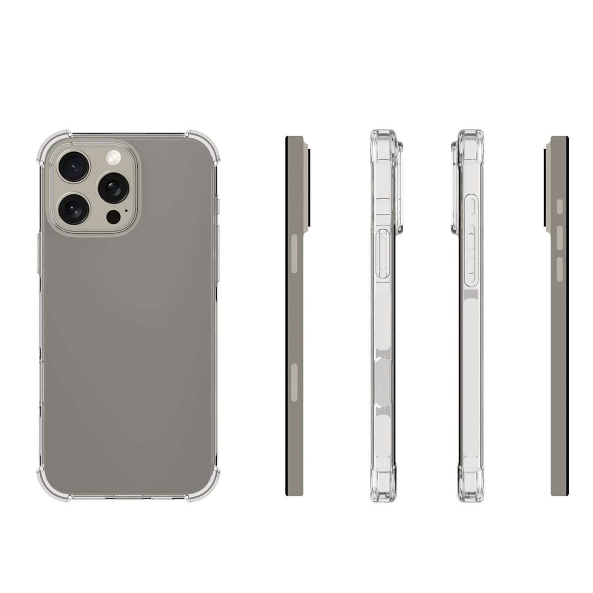 For iPhone 16 Pro Max Shockproof Non-slip Thickening TPU Phone Case(Transparent)