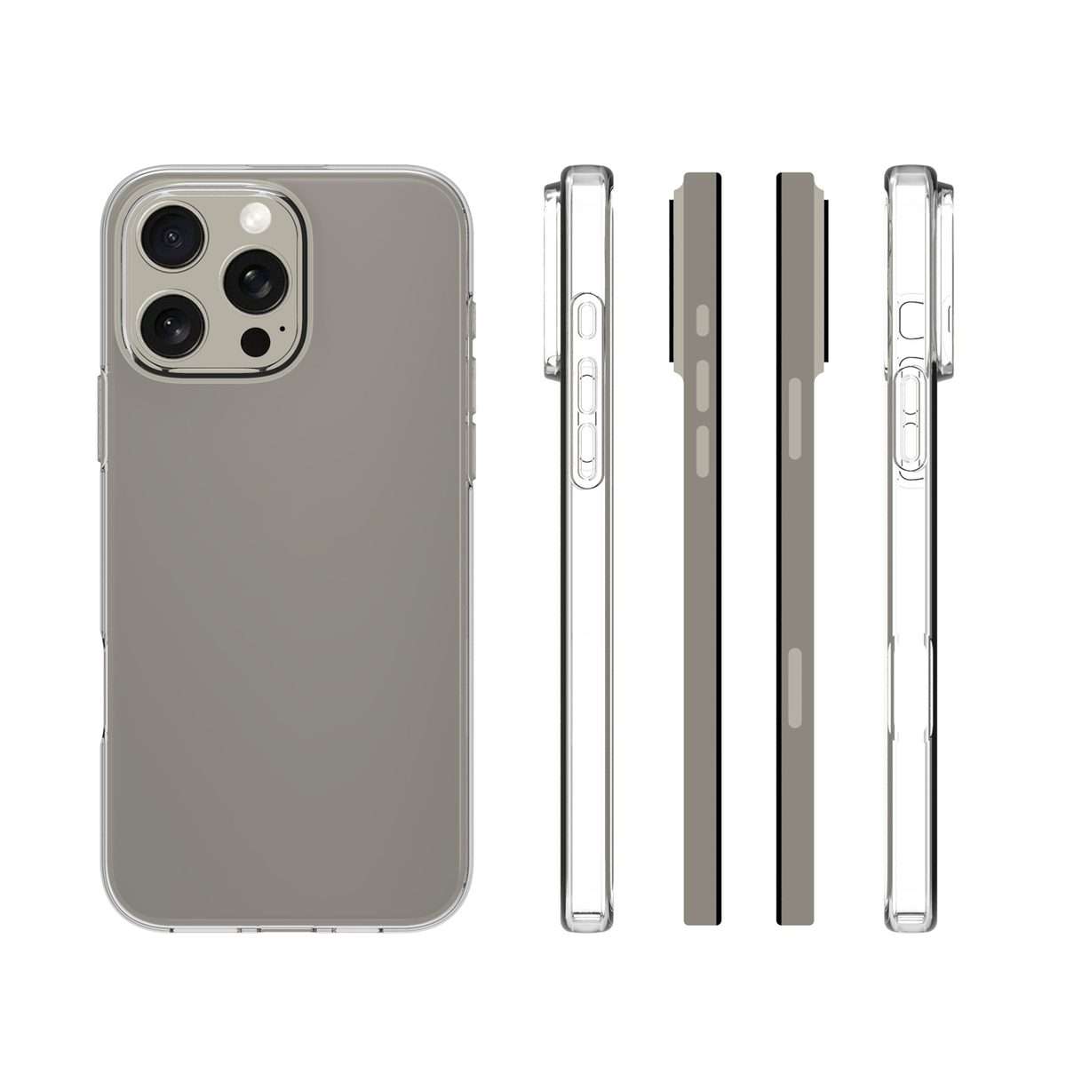 For iPhone 16 Pro Max Waterproof Texture TPU Phone Case(Transparent)