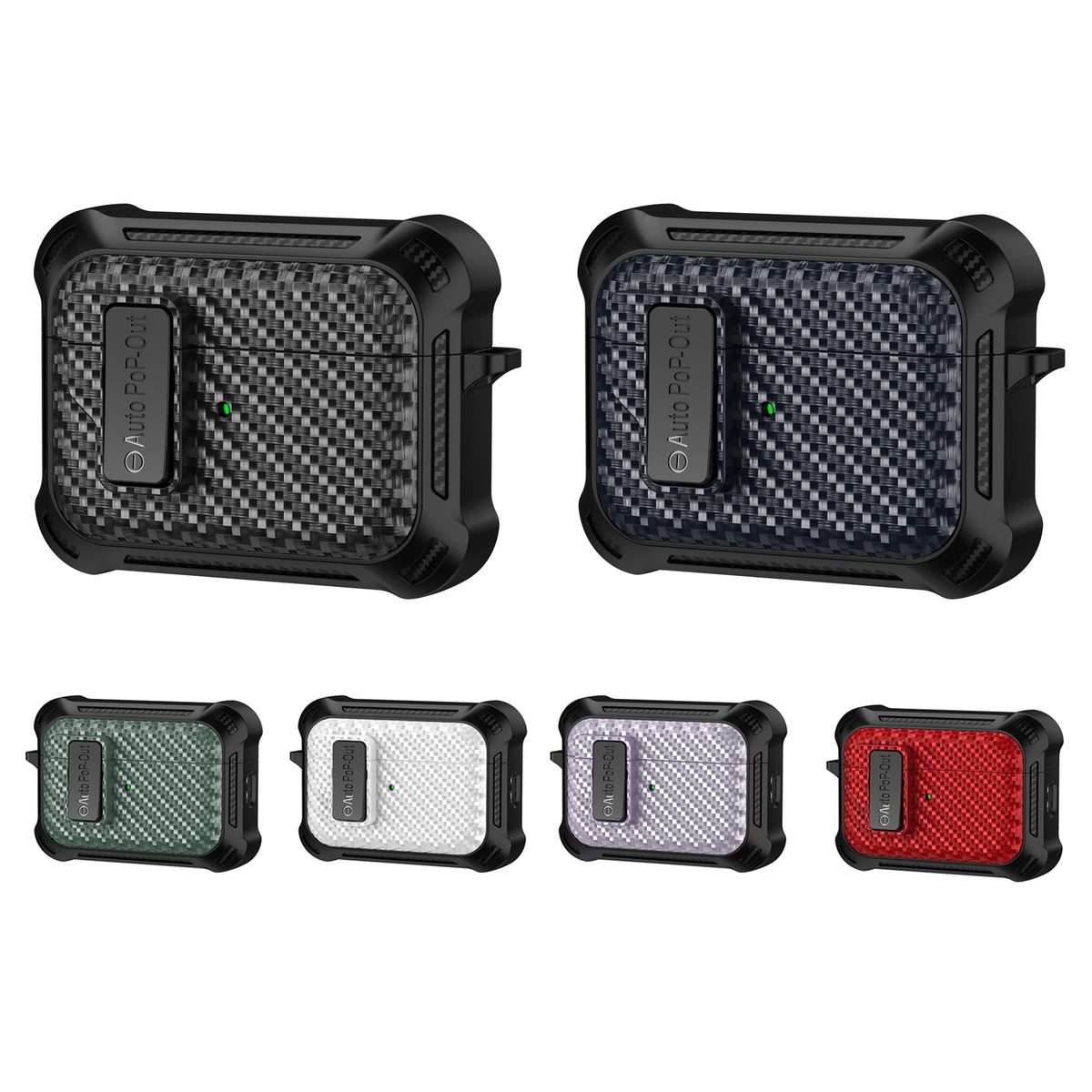 For AirPods Pro Alpha Carbon Fiber Wireless Bluetooth Earphone Protective Case(Black)