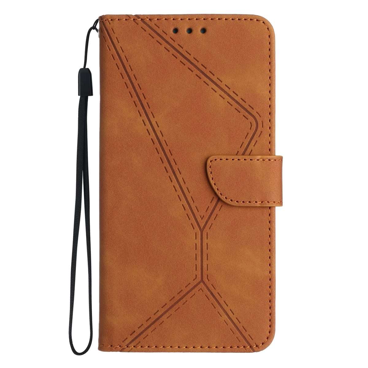 For Xiaomi 14 Pro Stitching Embossed Leather Phone Case(Brown)