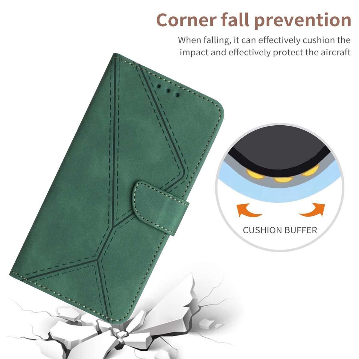 For Xiaomi 14 Pro Stitching Embossed Leather Phone Case(Green)