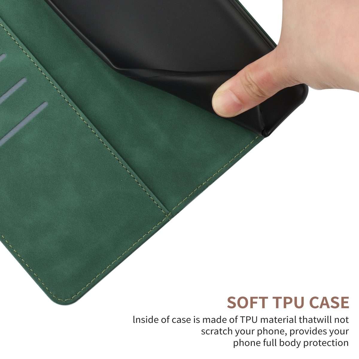 For Xiaomi 14 Pro Stitching Embossed Leather Phone Case(Green)