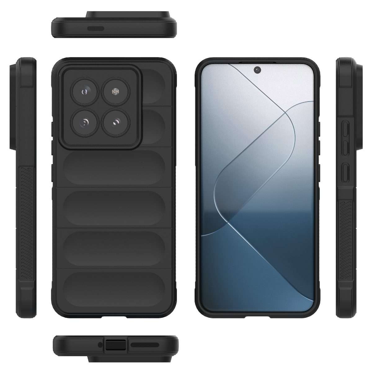 For Xiaomi 14 Pro 5G Magic Shield TPU + Flannel Phone Case(Black)