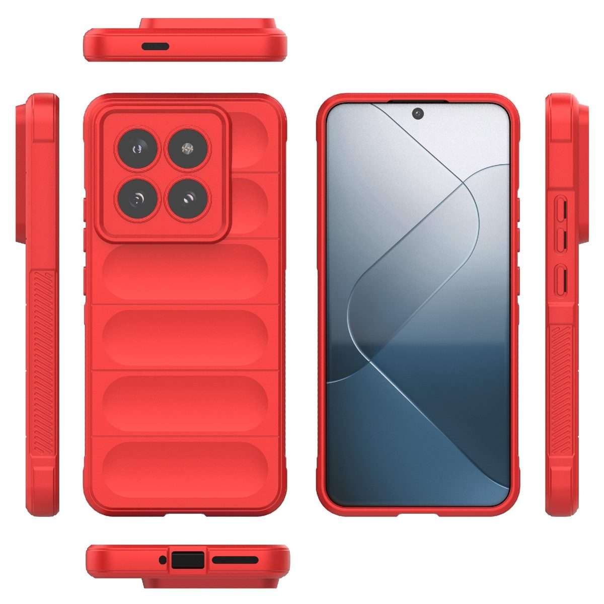 For Xiaomi 14 Pro 5G Magic Shield TPU + Flannel Phone Case(Red)