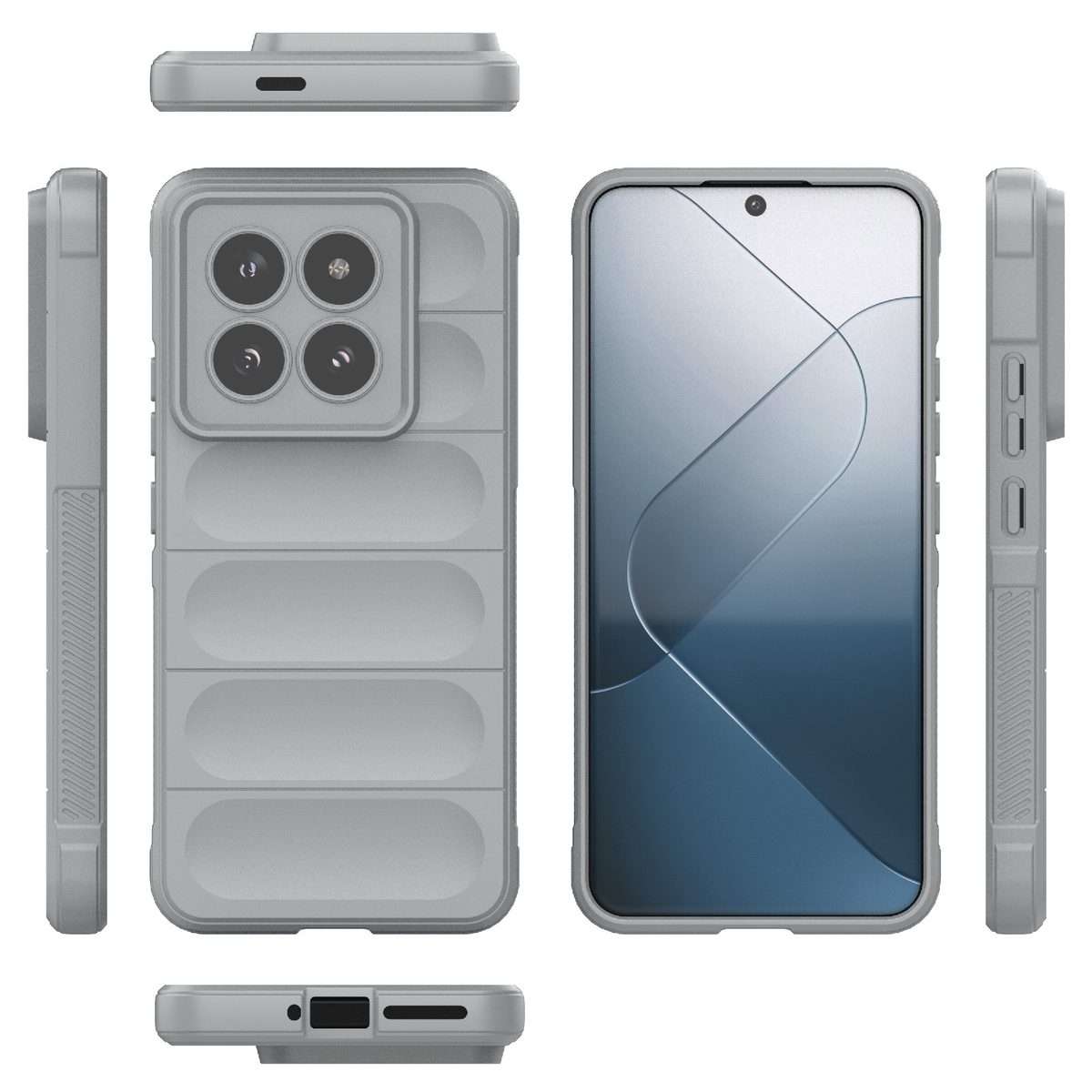 For Xiaomi 14 Pro 5G Magic Shield TPU + Flannel Phone Case(Grey)
