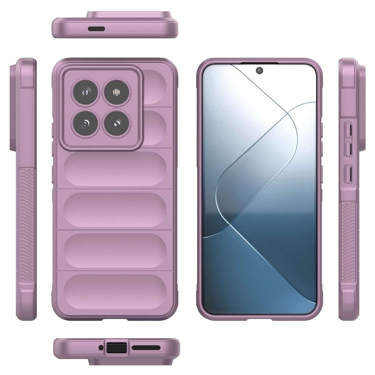 For Xiaomi 14 Pro 5G Magic Shield TPU + Flannel Phone Case(Purple)