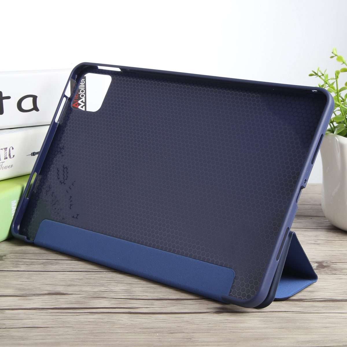 For Xiaomi Pad 7 / Pad 7 Pro Three-fold Holder Flip Tablet Leather Case(Dark Blue)