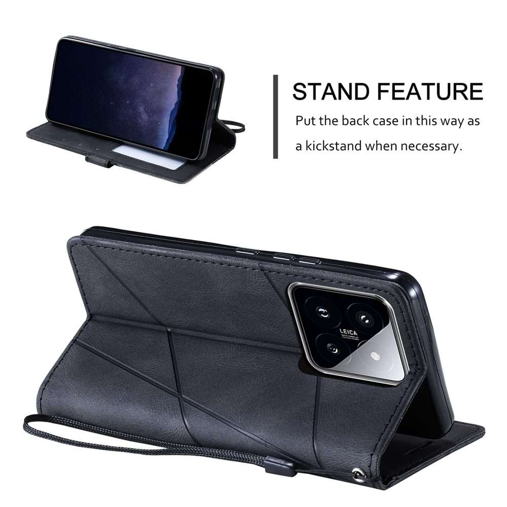 For Xiaomi 14 Pro Skin Feel Splicing Leather Phone Case(Black)