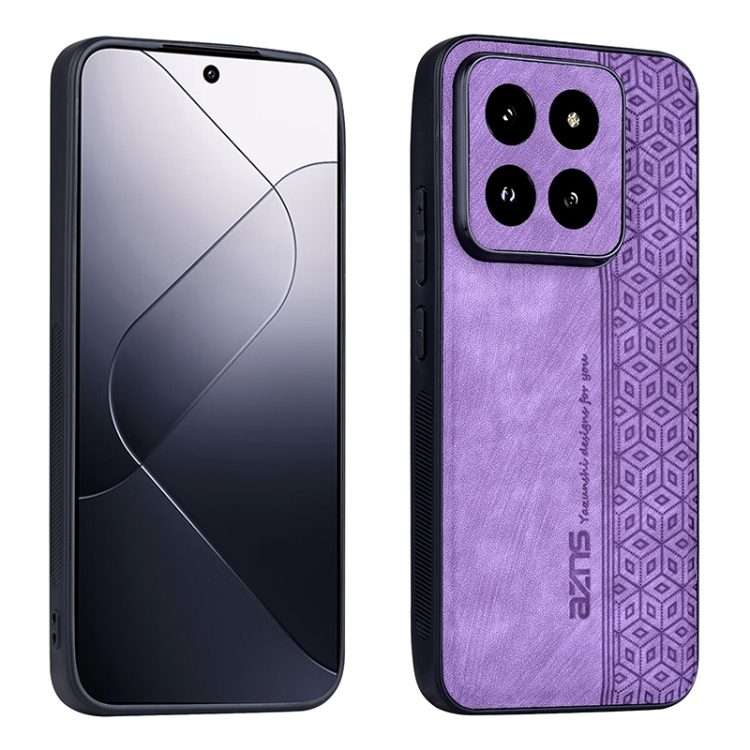 For Xiaomi 14 Pro AZNS 3D Embossed Skin Feel Phone Case(Purple)