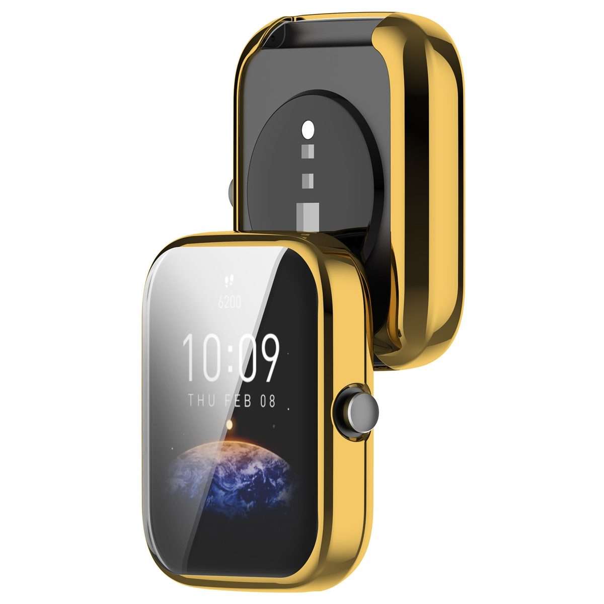 For Amazfit Bip 3 / Bip 3 Pro Universal Full Coverage TPU Electroplating Watch Protecti ... (Gold)