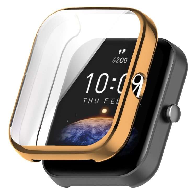 For Amazfit Bip 3 / Bip 3 Pro Universal Full Coverage TPU Electroplating Watch Pro ... (Rose Gold)